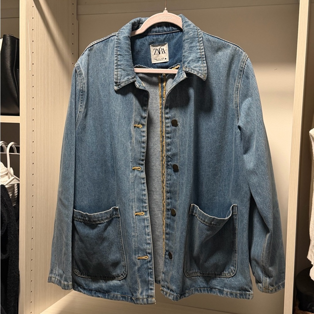 Zara Medium Blue Denim Chore Jacket
